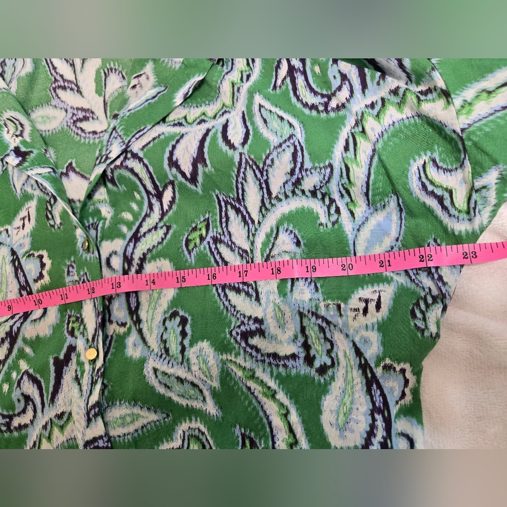 ZARA Spring Collection 2022 Blue / Green Printed Shirt Mini Dress Size L - Picture 12 of 14